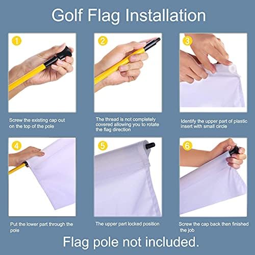 KINKTOP GOLF FLAGSTICK MINI, הנחת דגל ירוק לחצר, עיצוב דגל דגל 3 מטרים, עיצוב דו-חלקים, סט דגלים של גולף