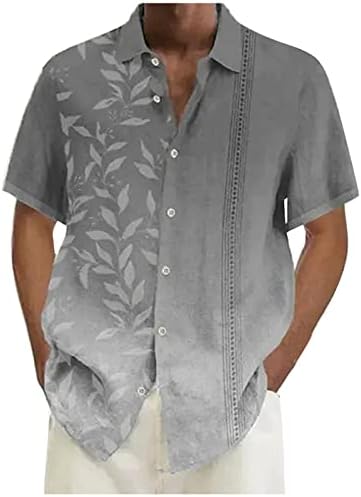 הוואי חולצה לגברים כפתור עד קצר שרוול מזדמן דיג עבודה אופנה חולצות קיץ לחות הפתילה