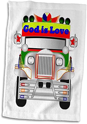תמונת 3 של אלוהים של אלוהים הוא אהבה על סגנון שנות השישים של המשאית - מגבות