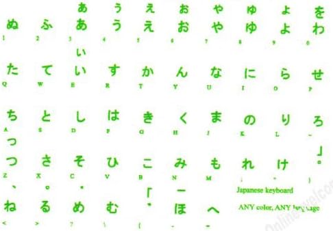 באינטרנט-ברוכים הבאים יפני היראגאנה מקלדת מדבקות שקוף רקע ירוק אותיות עבור מחשב מחשב נייד מקלדות