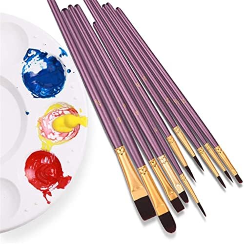 TWDDYC 10 יחידות מברשות צבע סטיות ציור שיער ניילון שמן מברשת שמן אקריליק מברשת גואש עט צבעי עט אספקה ​​מקצועית