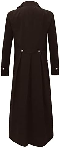 מעיל מעיל אופנה לגברים SteamPunk מעיל וינטג 'מעיל בינוני ומעיל ארוך כפתור שרוול ארוך o מעיל גשם