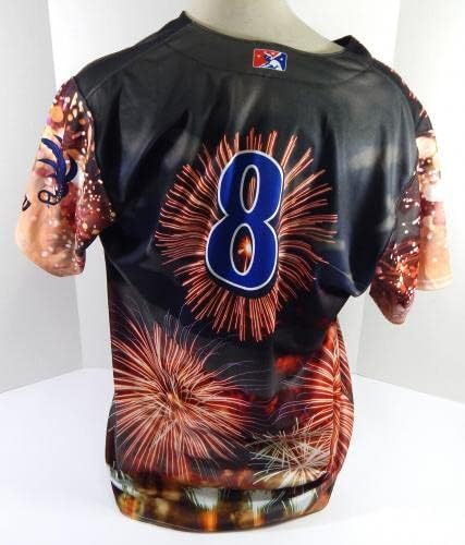 2022 Clearwater Threshers Ray Ricker 8 Game Care Black Jersey הרביעי ביולי 48 9 - משחק משומש