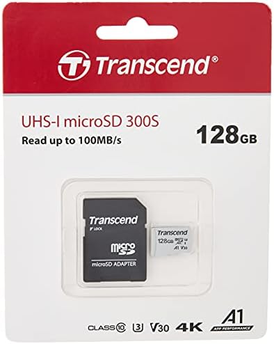 התעלה על 128 ג'יגה-בייט microSDXC UHS-I Class 10 U3 V30 A1 כרטיס זיכרון עם מתאם