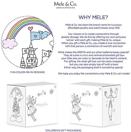 Mele & Co. Krista Ballerina Box תכשיטים למוזיקה לבנות, שרשרת ועגיל מארגן