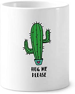 חיבק אותי בבקשה cactus art deco מתנה מתנה מברשת שיניים מחזיק עט