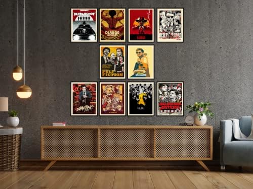עיצוב Batuba Tarantino Tarantino Soim Psys Set of 10 הדפסים, 11x14 inc לא ממוסגר, בבימויו של קוונטין טרנטינו, פוסטר