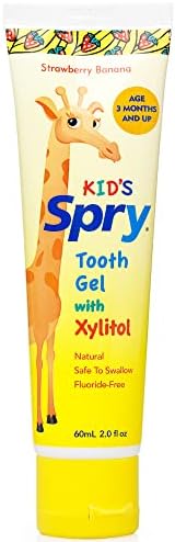 Spry כל הילדים הטבעיים פלואוריד משחת שיניים משחת שיניים עם קסיליטול, גיל 3 חודשים ומעלה משחת שיניים