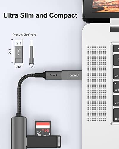 10 ג'יגה-סיביות USB C מתאם גברי נשי ל- USB, סגסוגת אבץ סילין כפול צדדית A USB A ל- USB C C עם העברת
