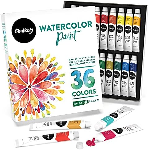 צרור אמנות מהנה 36 צבע צבעי מים +25 חבילת מגוון קנבס