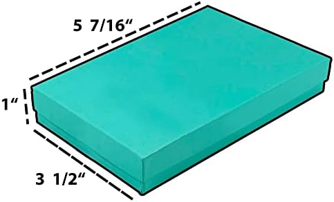 אריזה-100 כמות-אקווה כחול כותנה מלא קופסות מתנה - גודל 5 7/16 איקס 3 1/2 איקס 1 - ארה ב תוצרת-חגים / ימי
