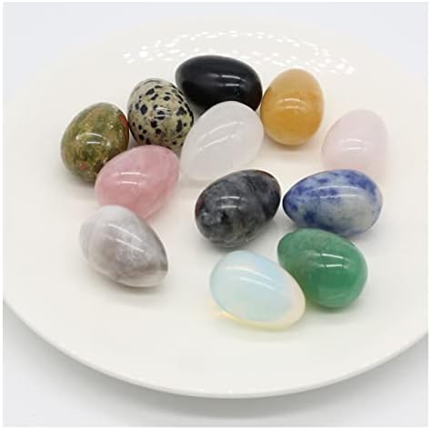 אבן טבעית צורת ביצה בצבע פסחא קישוט ביתי אופל רייקי ריפוי ריפוי קישוטי גביש אבני חן מלוטשות 20x30 ממ