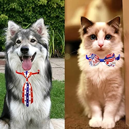 Sinling 30 יח 'דגל ארהב דגל פטריוטי קשת קשת כלבים כוללים 15 חתיכות קשתות כלבים ו -15 חתיכות עניבות
