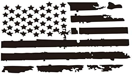 מדבקת דגל אמריקאית במצוקה, 35 אינץ ', ויניל עמיד - מכסה המכונית הפטריוטי בארהב, מכסה מצנפת, פגוש משאיות, קיר