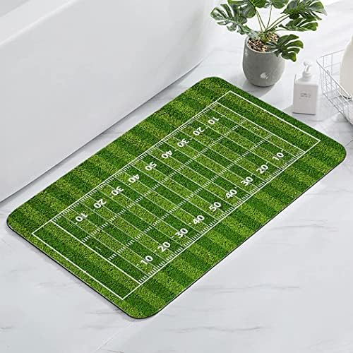 שטיחי אמבטיה של Hommomh לא מחליקים מחצלות אמבטיה שחורות לחדר אמבטיה, 24 x17 ， מגרש כדורגל אמריקאי דשא ירוק דשא
