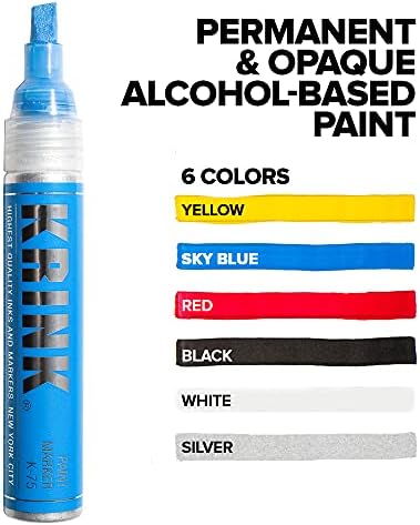 75 6 חתיכה סמן צבע סט-תוסס ואטום אמנות עט צבע עבור כל משטח-קבוע גרפיטי סמני סמני צבע - עם אלכוהול