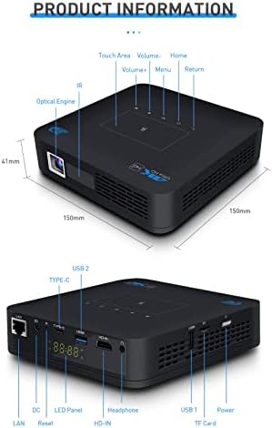 N/A P15 Mini DLP מקרן HDMI-תואם כיס וידאו וידאו נייד אנדרואיד קולנוע ביתי Bluetooth 3D Proyector