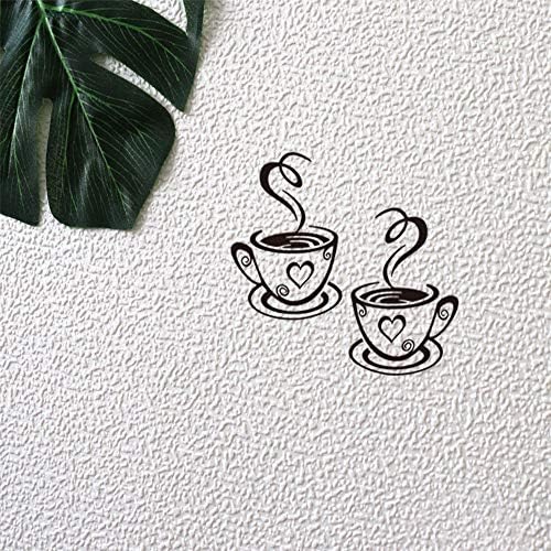 כוסות קפה שחור מסעדה קפה קפה מטבח קיר מדבקות אמנות ויניל מדבקת קפה DIY משרד בית קפה בית קפה