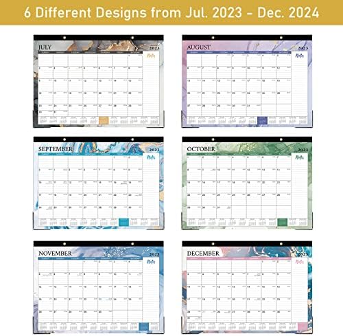 לוח שולחן 2023-2024-2023-2024 לוח שולחן, 18 לוח שולחן/קיר חודשי 2 ב-1, 17 על 12, יולי 2023-דצמבר