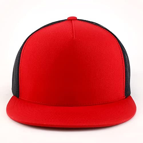 חנות הלבשה אופנתית Flexfit גדול מדי גודל XXL ריק 5 פאנלים כובע רשת Snapback Flatbill