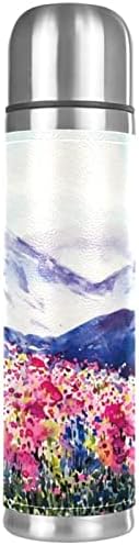 אביב מים אביב נוף הרים ואקום מבודד נירוסטה בקבוקי תרמוס 16oz, הוכחת דליפה לשימוש חוזר בקבוק מים