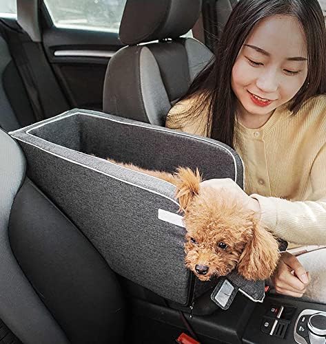 מושב בוסטרים לרכב לכלבים, עמיד בפני שחיקה ונשיכה תיק לחיות מחמד קונסולה מרכזית לרכב בטוח ומאובטח