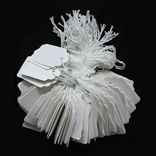 טופיקו 95 יחידות לבן סימון תגיות תגיות תווית תצוגת תגיות עם תליית מחרוזת עבור תכשיטי בגדי מוצר