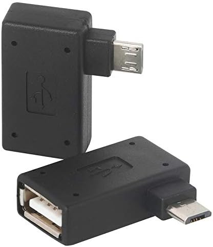 מיקרו USB OTG מתאם שמאל + זווית ימנית ממרת 90 מעלות 2 ב 1 מיקרו USB Power Power יציאת טעינה תואמת