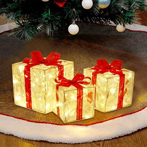 קישוט לחג המולד קישוט קישוט זוהר קישוט קופסא מתנה עם קופסת קופסת תאורה לחג המולד קופסת תאורה חיצונית