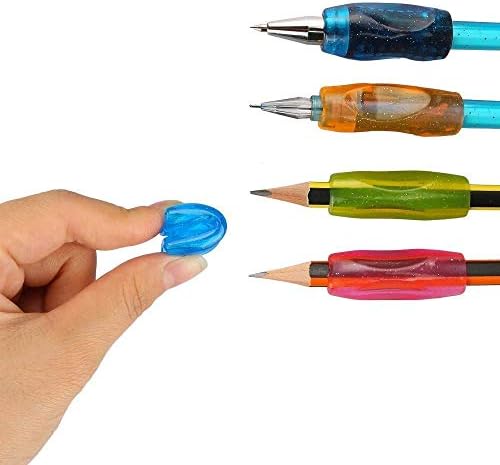Ipienlee עיפרון רך או עט עט לילדים ומבוגרים כתב יד, אחיזות עיפרון צבעוניות - חבילה של 20