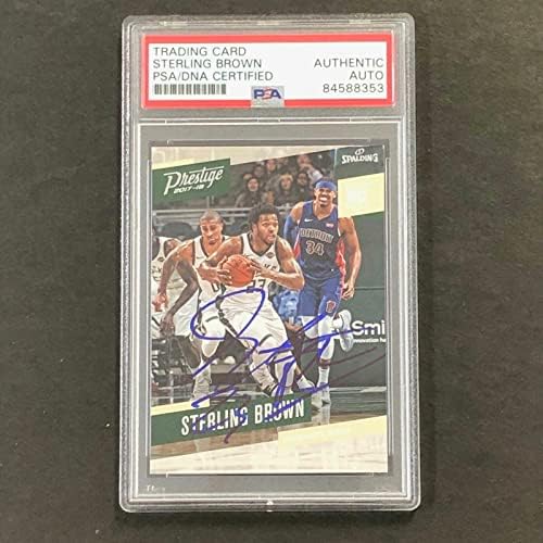 2017-18 Panini Prestige 193 Sterling Brown חתום כרטיס Auto PSA/DNA Slabbed Buc - כרטיסי טירון של