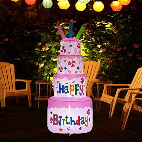 יום הולדת 6 מטר יום הולדת מתנפח יום הולדת שמח עוגה מתנפחת עם נרות מפוצצים מתנפחים מתנפחים בחצר
