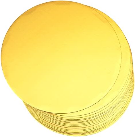 לוחות עוגת זהב 8 אינץ 'עגולים 40 חבילות מעגלים סיבוב בסיס צלחת עוגת קרטון בדרגה מזון QIQEE