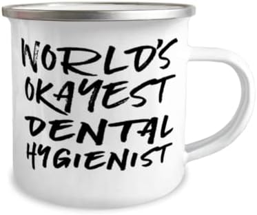 שיננית שיניים בסדר בעולם - 12 OF ספל חניך אמייל נירוסטה מצחיק ומצחיק.