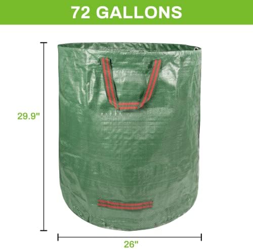 Decorlife 72 ליטר שימוש חוזר בשקיות פסולת לחצר, גן, מדשאה. טעינה שקיות לעלים, זבל, פסולת, מיכל עצמאי רב תכליתי