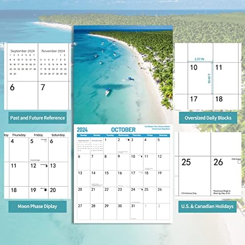 2023-2024 לוח שנה, חופים מתלה חודשי 12 x 24 פתוח, לוח השנה למשפחה יולי .2023 - דצמבר 2024, מארגן