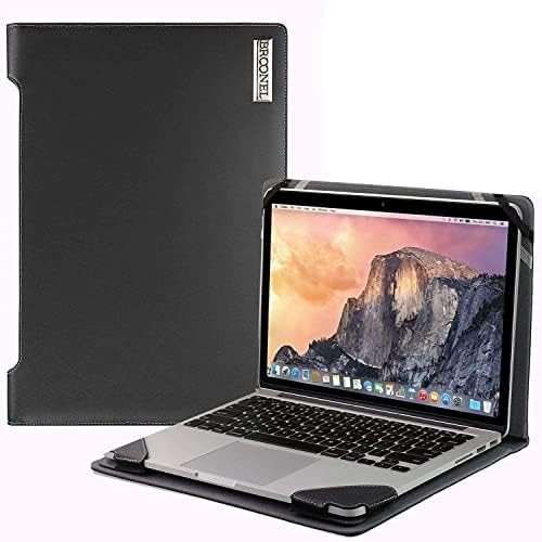 Broonel - סדרת פרופילים - מארז מחשב נייד עור שחור תואם ל- HP Chromebook X360 13B -CA0003SA מחשב נייד להמרה מלא