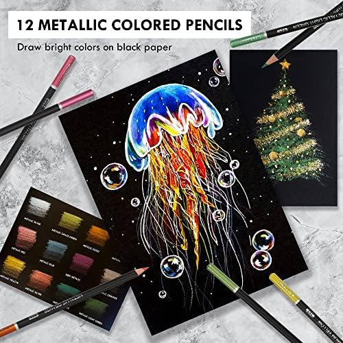 קלור 180 צבעוני עיפרון סט למבוגרים אמנים ילדים-3.8 ממ עשיר פיגמנט רך ליבה -12 מתכתי עיפרון-שעווה מבוסס-אידיאלי