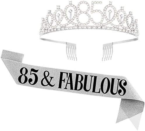 אבנט וטיארה ליום הולדת 85 לנשים, 85 & אבנט וכתר נהדרים, מתנות קישוטי יום הולדת 85 לאישה מלכת
