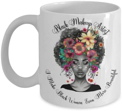 שחור איפור אמן קפה ספל, מתנה עבור שחור איפור אמן, מתנה עבור שחור לאש אמן