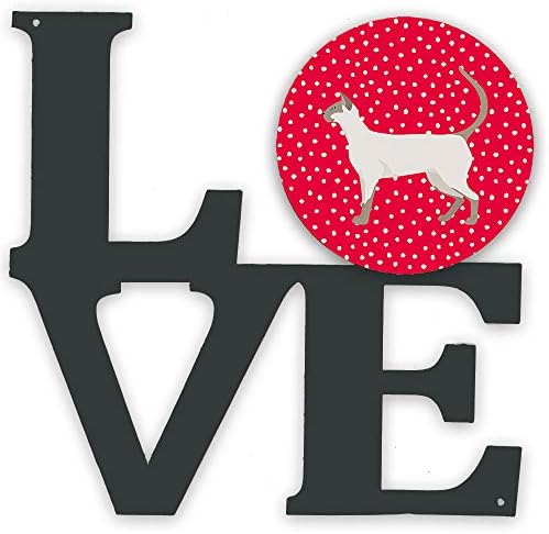 אוצרות קרוליין 5704 וולוו סיאמי מודרני 1 חתול אהבה מתכת קיר יצירות אמנות אהבה, אדום,