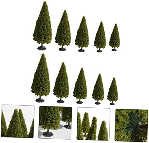 10 יחידות עץ דגם קישוט מלאכות ירוק צמחים חממה דקור רכבת נוף עצי ארכיטקטורת עצי מיניאטורי ירוק נוף נוף דגם