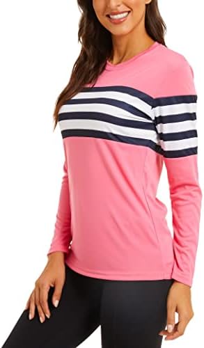חולצות נשים של מגומסן שרוול ארוך UPF 50+ הגנה על שמש UV מהירות חולצות אתלטיות יבשות מהירות לאימון טיולים רגליים