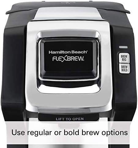המילטון ביץ ' 49979 מכונת קפה להגשה יחידה של פלקסברו תואמת לחבילות תרמילים וטחנות, 0.41 ליטר, שחור