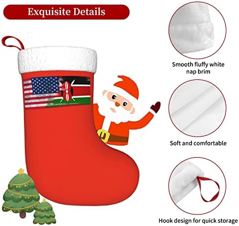QG ZZX דגל אמריקאי קניאן גרבי חג המולד גרבי חג המולד אח אח תלייה גרב 18 אינץ 'קישוט חג