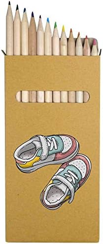 Azeeda 12 x 'נעלי ילדים' ארוכות 178 ממ עפרונות צבעוניים/סט עיפרון