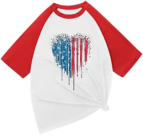 חולצות ליום העצמאות לגברים דגל אמריקאי מודפס טייז גרפי מזדמן חולצה ארהב חולצה פטריוטית