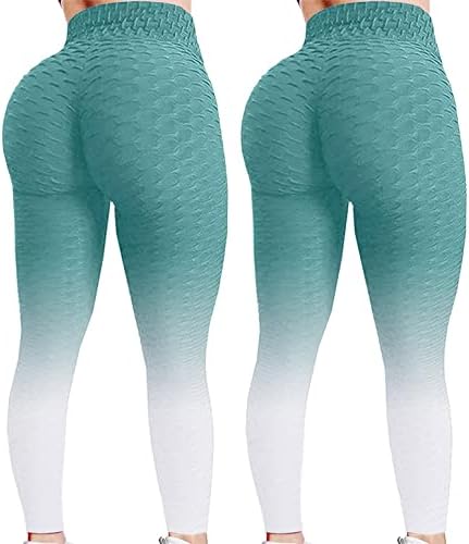 מכנסי יוגה של NYYBW לנשים 2 חלקים מכנסי יוגה מותניים גבוהים חותלות אתלטיות מכנסי כושר מכנסי מכנסי מכנסיים מכנסיים