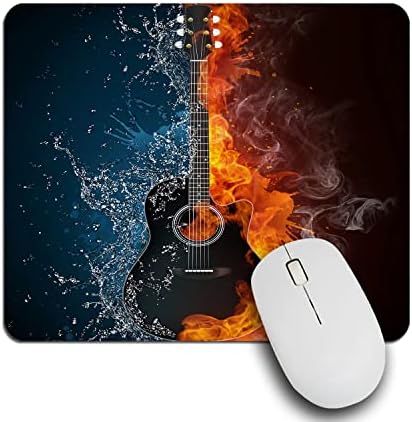 מכרית עכבר Ibiliu גיטרה מגניבה, גיטרה במלבן מכשיר למוזיקת ​​אש ומים מלבן עכבר עכבר מחשב גומי