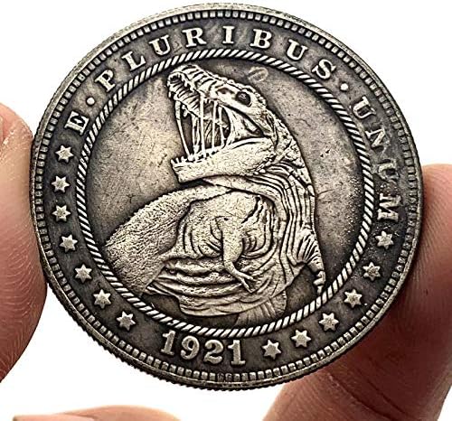 1921 מטבע משוטט Tyrannosaurus דינוזאור מטבע מטבע זיכרון מטבע זיכרון מכסף מצופה ביטקוין AITA